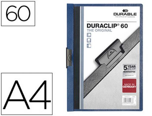 Bolsa dossier durable com clip lateral din a4 azul escuro 60 folhas , Durable , 35055 , 4005546210636